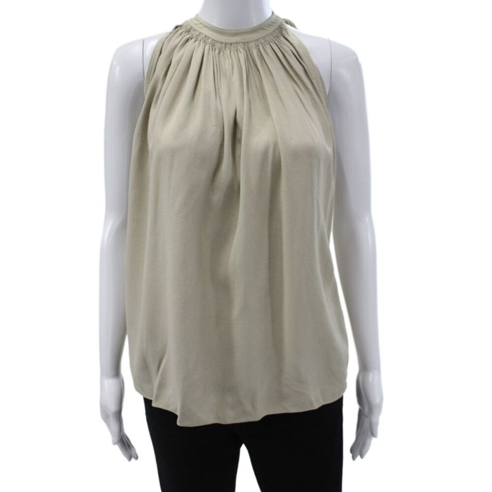 Helmut Lang Womens Sleeveless Camisole Beige Viscose High Neck Size XS